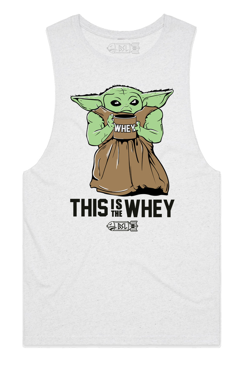 This Is the Whey Baby Growda Tank Cut-Off - White Heather