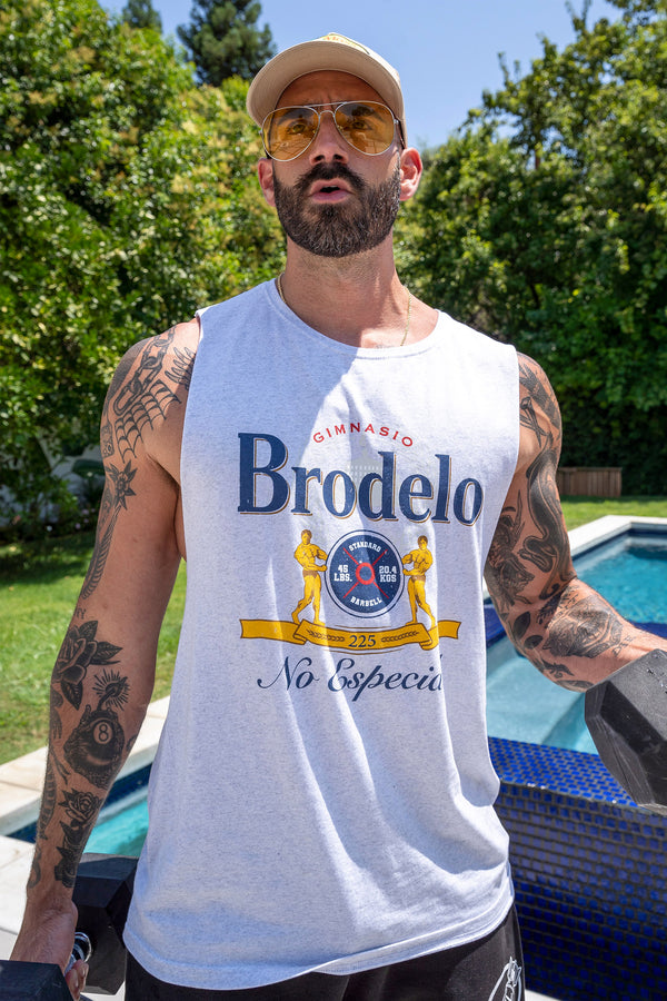 BSL Brodelo Tank Cut-Off - Heather White