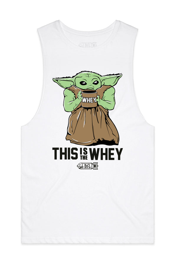 This Is the Whey Baby Growda Tank Cut-Off - White