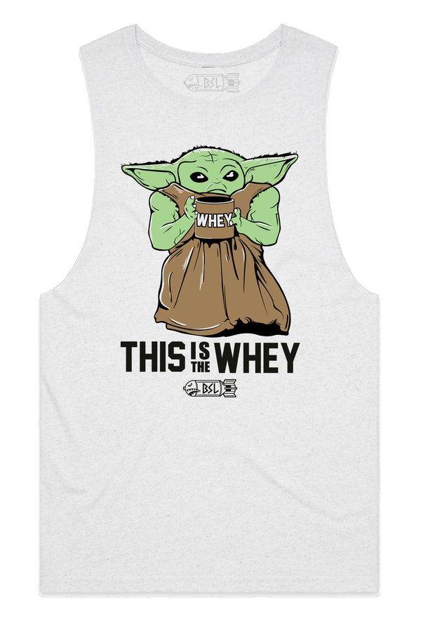 This Is the Whey Baby Growda Tank Cut-Off - White Heather