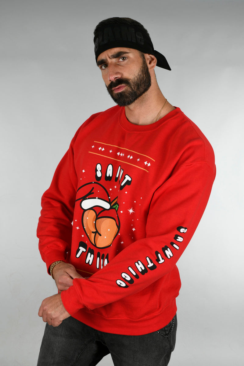 BSL Saint Thicc Christmas Sweater - Red