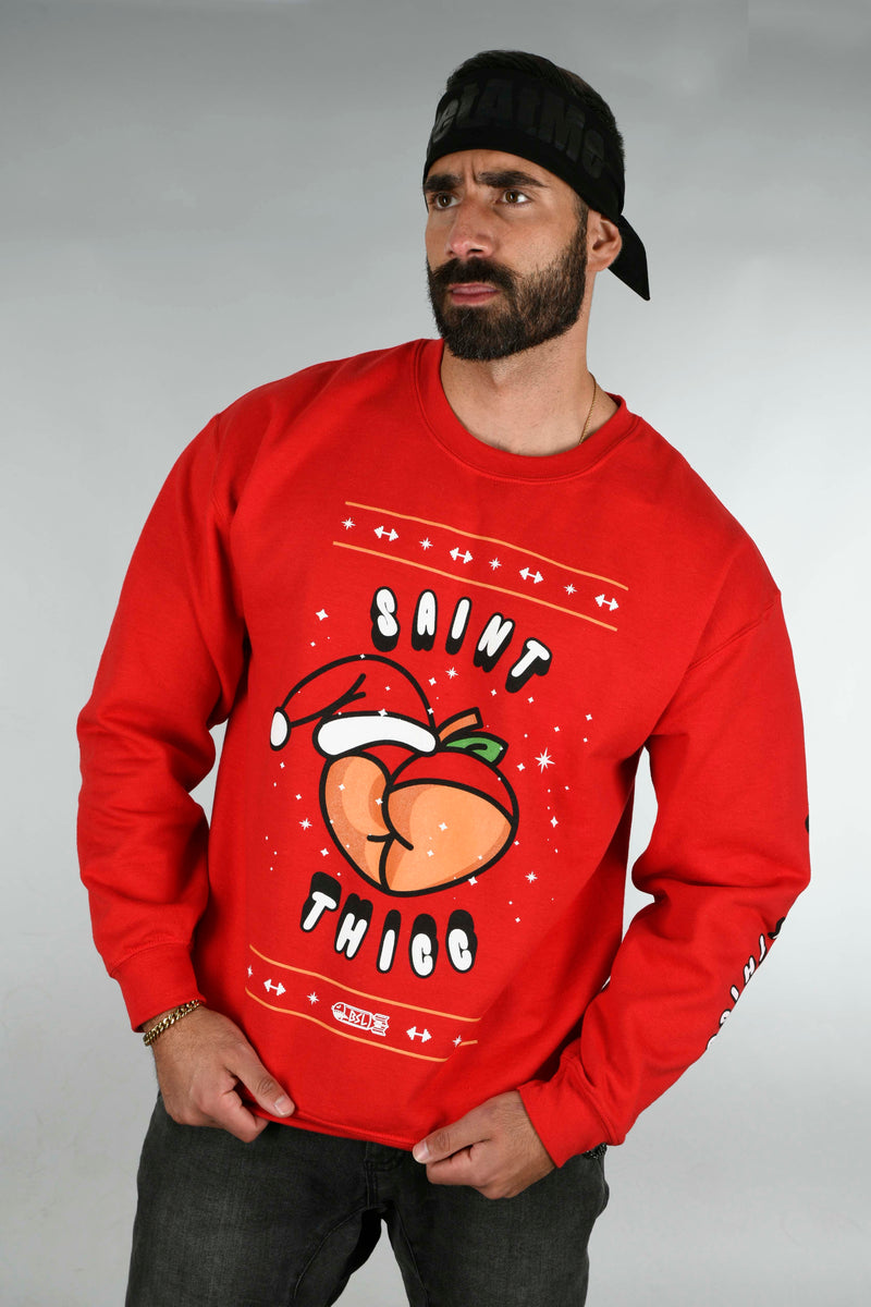 BSL Saint Thicc Christmas Sweater - Red