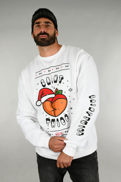 BSL Saint Thicc Christmas Sweater - White