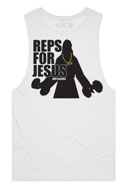 Reps for Jesus Tank Cut-Offs - Heather White