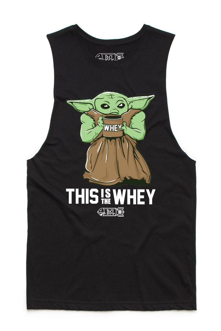 This Is the Whey Baby Growda Tank Cut-Off -Black
