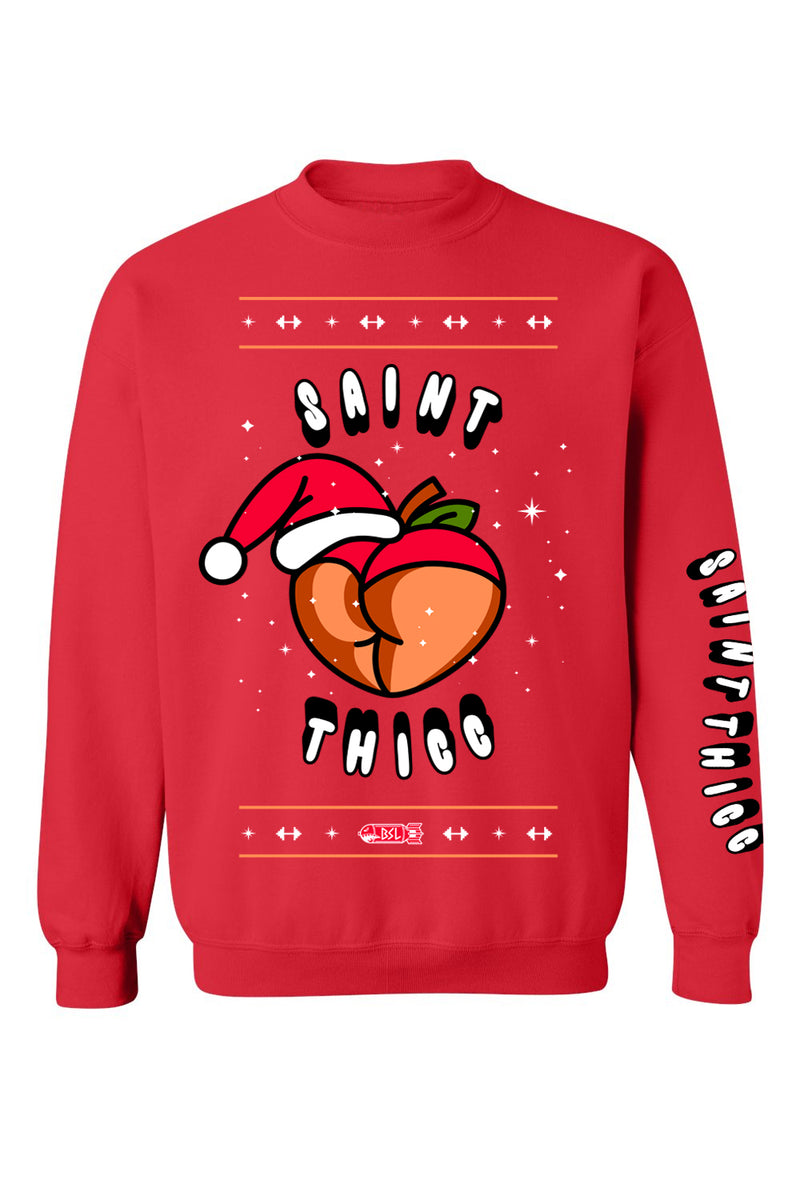 BSL Saint Thicc Christmas Sweater - Red