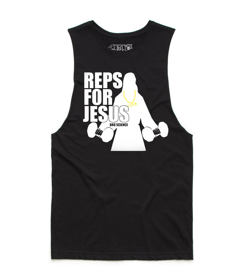 Reps for Jesus Tank Cut-Offs - Black